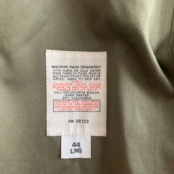 LONDON FOG - Trench Coat with Removable Wool Lining | Olive Green Belted Coat - Picture 7 of 16